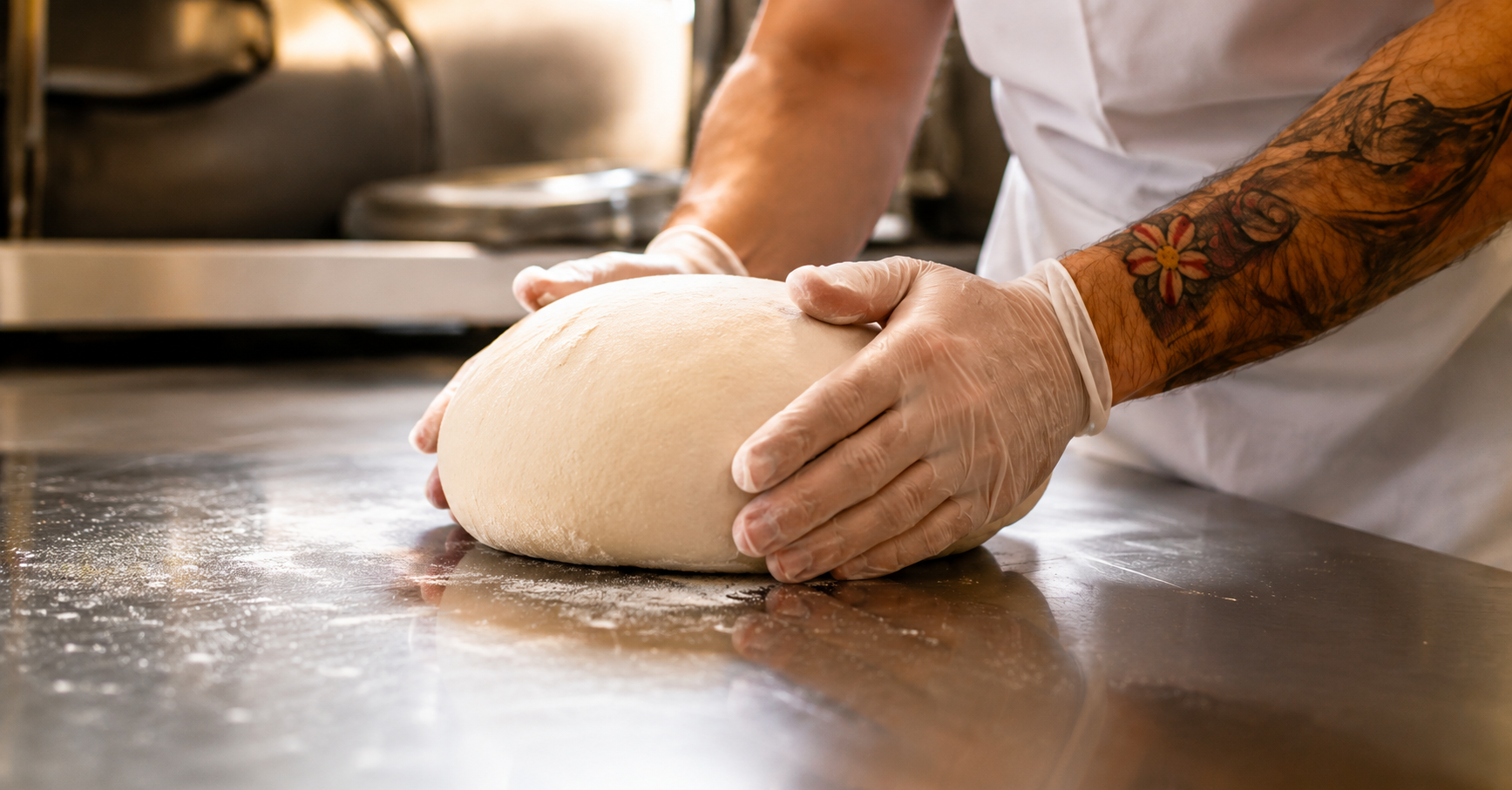 Hand-shaping dough